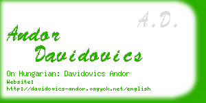 andor davidovics business card